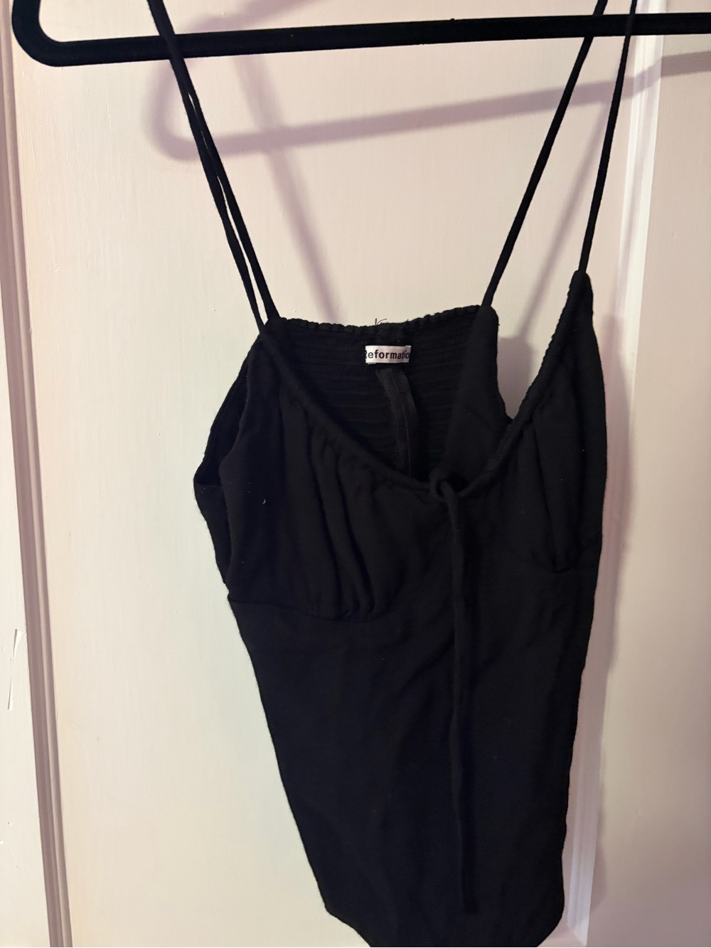 Reformation Black Spaghetti Strap Tank Top
